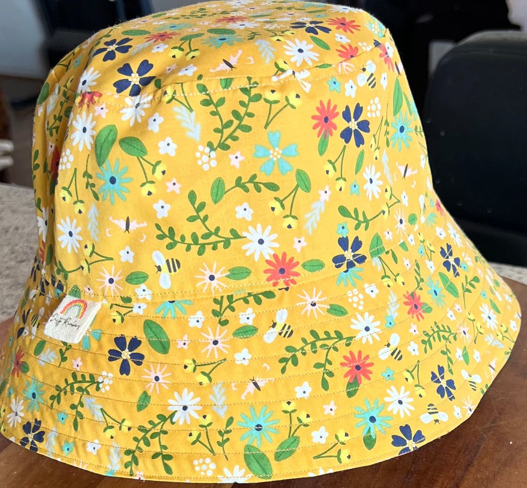 Mustard Flowers Reversible Bucket Hat